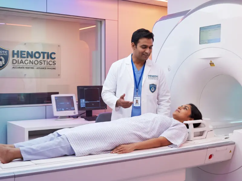 Expert radiologist reviewing an MRI MRCP scan in Kharghar